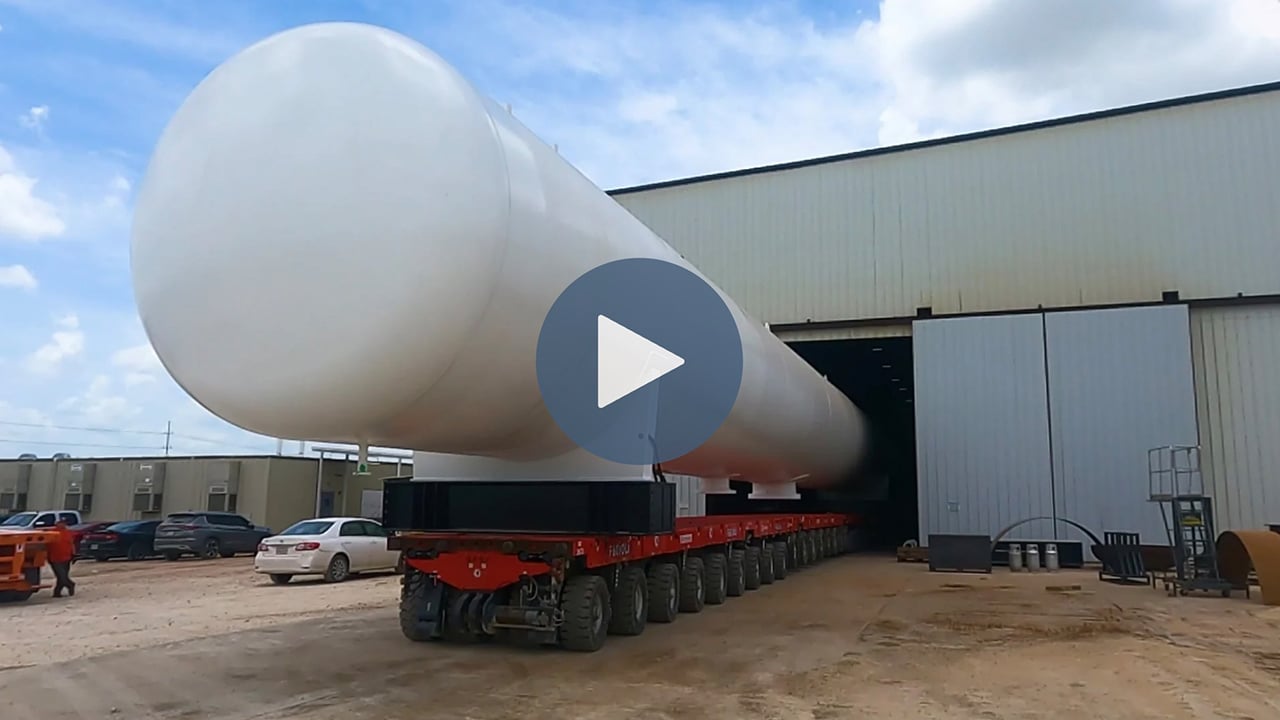 ASME storage tank leaving fabrication facility - video thumb