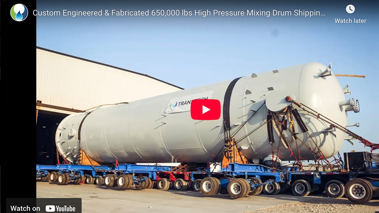 Custom Engineered 650000 Gallon High Pressure Mixing drum - video thumb